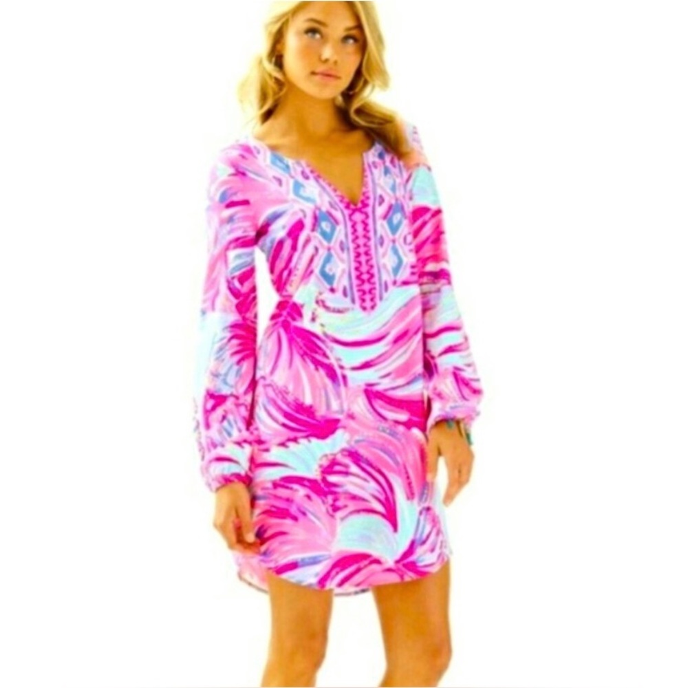 Lilly Pulitzer Pink and Blue Patterned Dress